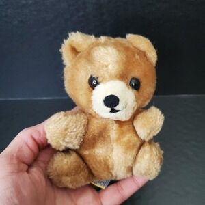 VTG Dakin 1978 Plush Brown Mini Bear W/ Nutshells 5" Lovey Stuffed Nut Shells
